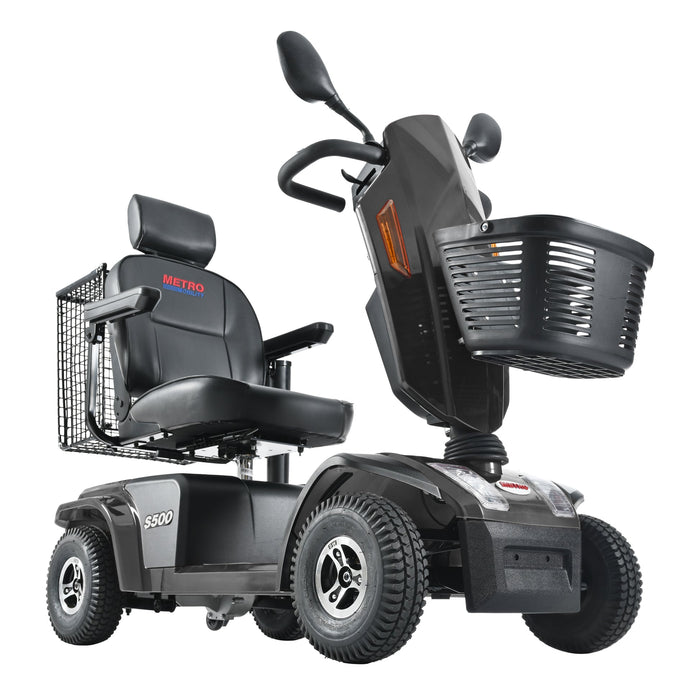 Metro Mobility S500 Heavy-Duty Mobility Scooter | 350lb Capacity | 28 Mile Range | 8 MPH | Rear Suspension