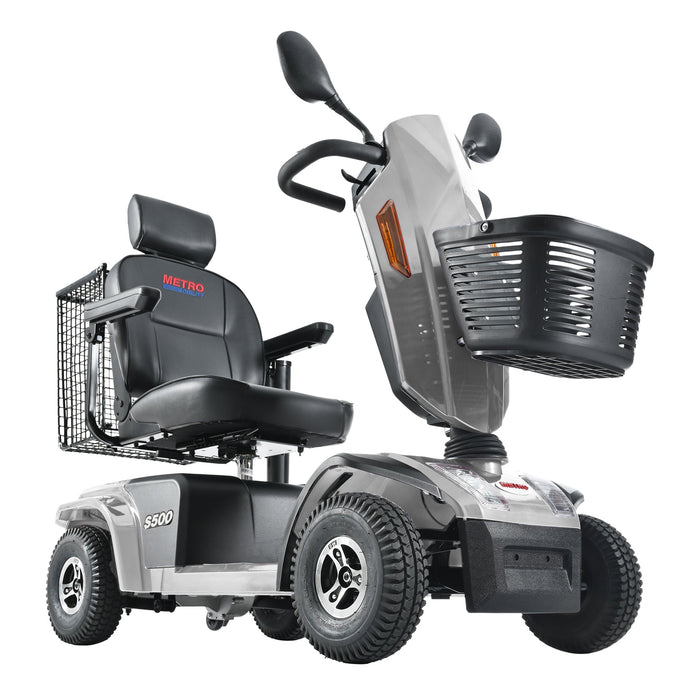 Metro Mobility S500 Heavy-Duty Mobility Scooter | 350lb Capacity | 28 Mile Range | 8 MPH | Rear Suspension