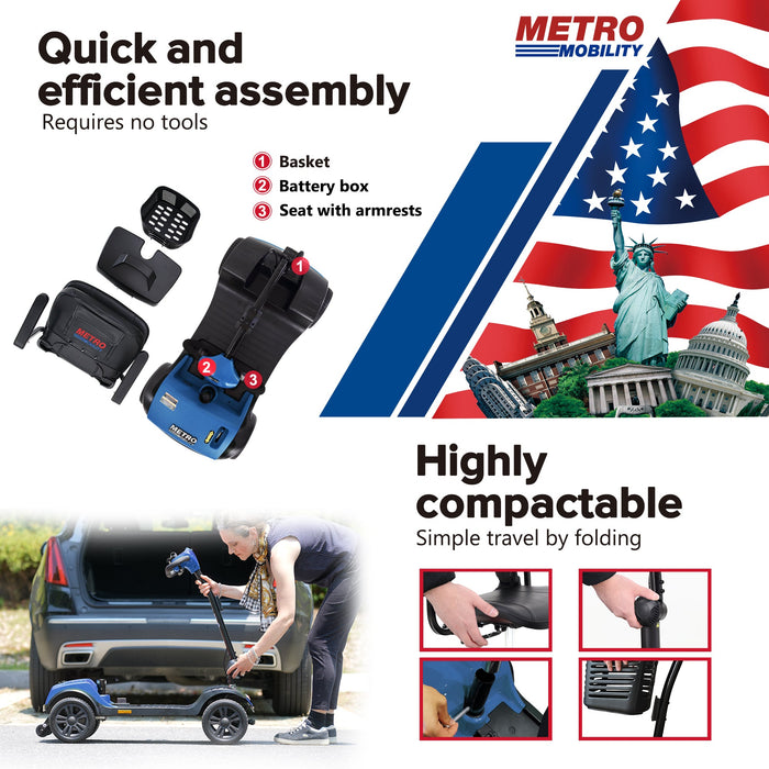 Metro Mobility M1 Lite 4-Wheel Mobility Scooter | 265lbs Weight Capacity | 10 Miles Range | 4.97 MPH