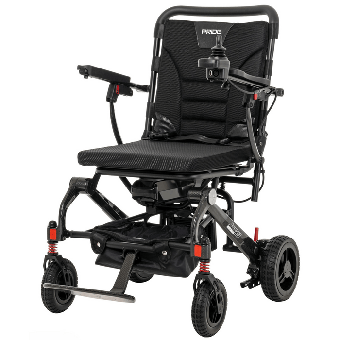 Pride Jazzy Carbon Travel Folding Power Wheelchair | Ultra-Light Carbon Fiber | 300lb Capacity | 9.3 Mile Range | 3.7 MPH Speed