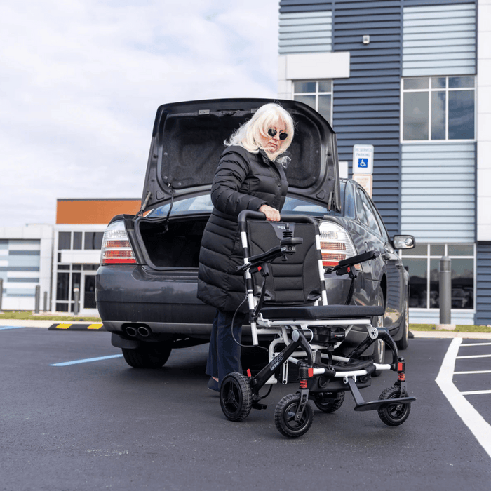 Pride Jazzy Carbon Travel Folding Power Wheelchair | Ultra-Light Carbon Fiber | 300lb Capacity | 9.3 Mile Range | 3.7 MPH Speed