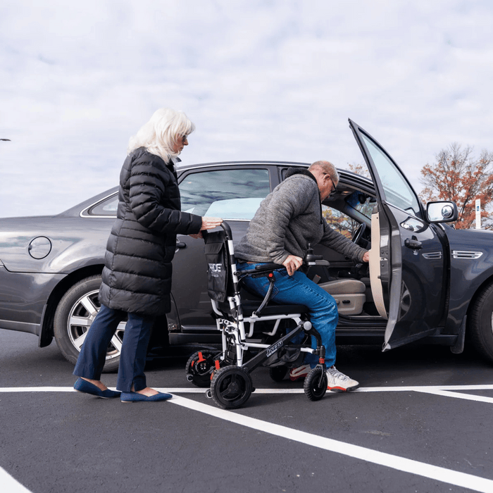 Pride Jazzy Carbon Travel Folding Power Wheelchair | Ultra-Light Carbon Fiber | 300lb Capacity | 9.3 Mile Range | 3.7 MPH Speed