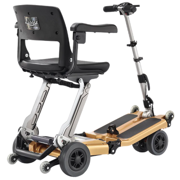 Luggie Golden Elite Foldable Travel Mobility Scooter | 320 lb Capacity | 15 Mile Range | 4 MPH Speed