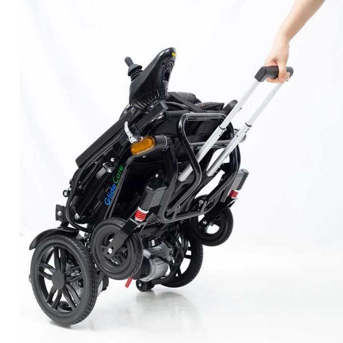 ComfyGO Glide Care G-5 Lightweight Foldable Electric Wheelchair | 225 lb Capacity | 12 Mile Range | 17” Wide Seat