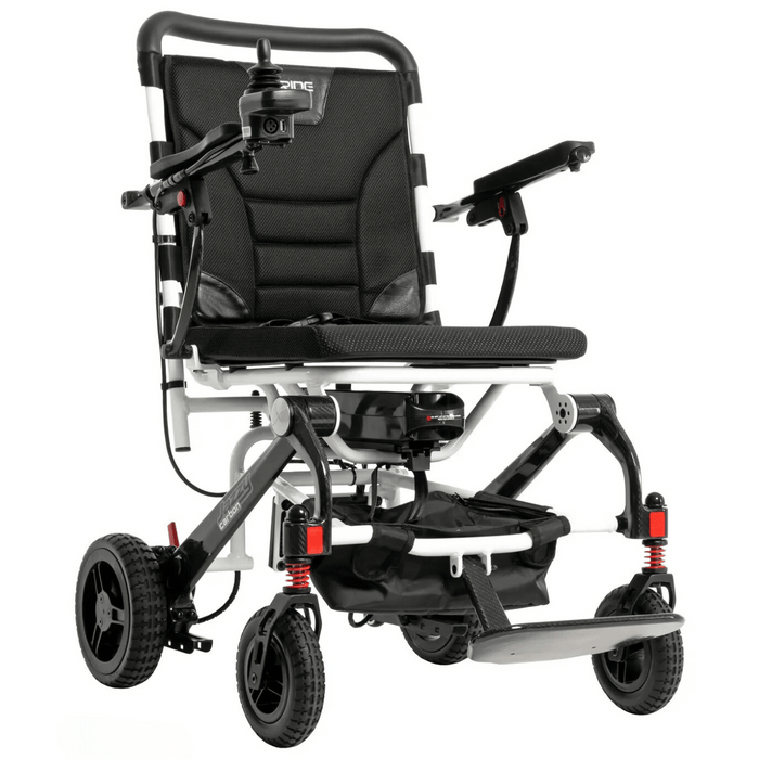 Pride Jazzy Carbon Travel Folding Power Wheelchair | Ultra-Light Carbon Fiber | 300lb Capacity | 9.3 Mile Range | 3.7 MPH Speed