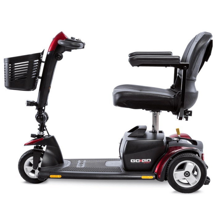 Pride Go-Go Sport 3-Wheel Travel Scooter | 325lb Capacity | 12.75 Mile Range | 4.7 MPH Speed