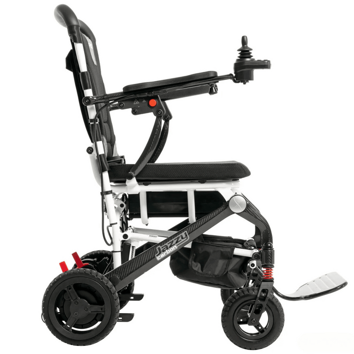 Pride Jazzy Carbon Travel Folding Power Wheelchair | Ultra-Light Carbon Fiber | 300lb Capacity | 9.3 Mile Range | 3.7 MPH Speed