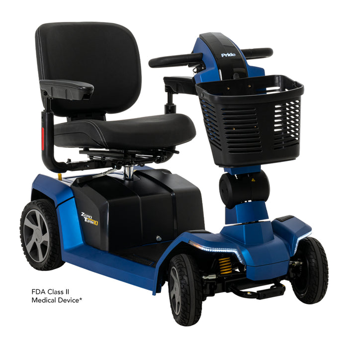 Pride Zero Turn 10 4-Wheel Mobility Scooter | 400lb Capacity | 21.2 Mile Range | 7.3 MPH Speed