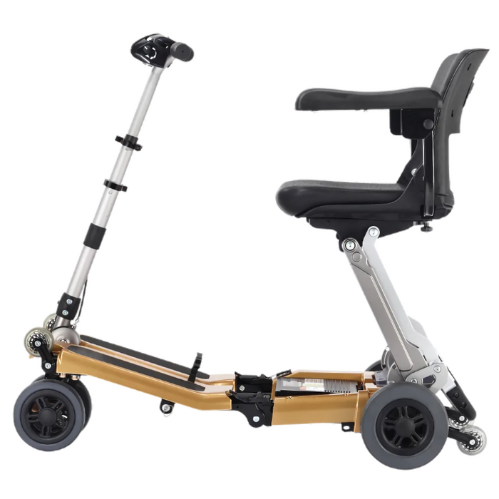 Luggie Golden Elite Foldable Travel Mobility Scooter | 320 lb Capacity | 15 Mile Range | 4 MPH Speed