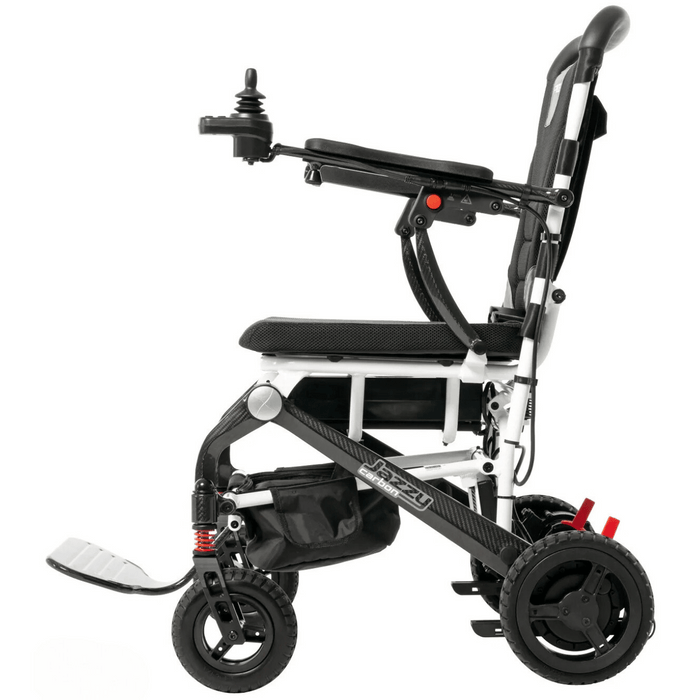 Pride Jazzy Carbon Travel Folding Power Wheelchair | Ultra-Light Carbon Fiber | 300lb Capacity | 9.3 Mile Range | 3.7 MPH Speed