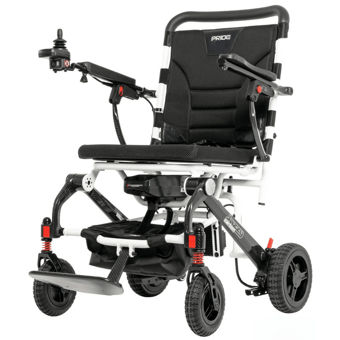 Pride Jazzy Carbon Travel Folding Power Wheelchair | Ultra-Light Carbon Fiber | 300lb Capacity | 9.3 Mile Range | 3.7 MPH Speed