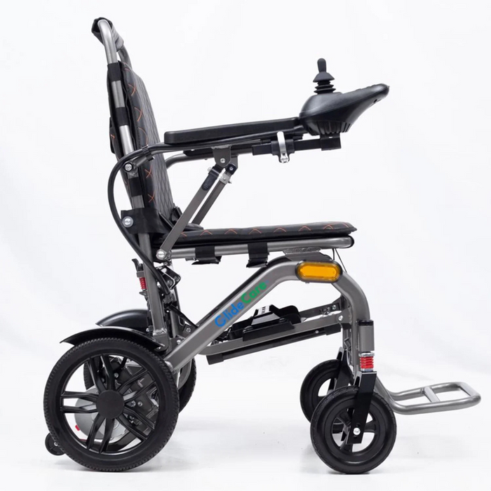 ComfyGO Glide Care G-5 Lightweight Foldable Electric Wheelchair | 225 lb Capacity | 12 Mile Range | 17” Wide Seat