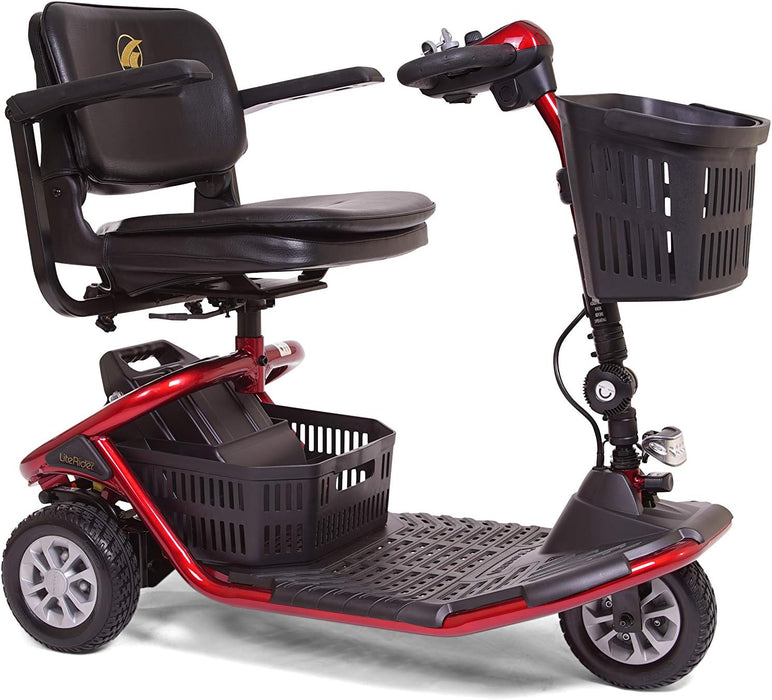 Golden Technologies GL111 LiteRider 3-Wheel Travel Scooter | 5 MPH Speed | 300lb Capacity | 12 Mile Range