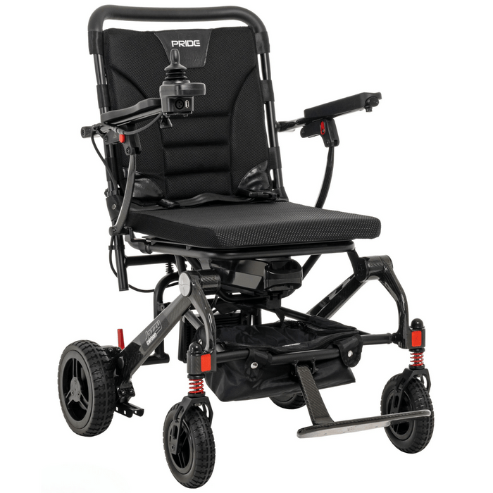 Pride Jazzy Carbon Travel Folding Power Wheelchair | Ultra-Light Carbon Fiber | 300lb Capacity | 9.3 Mile Range | 3.7 MPH Speed