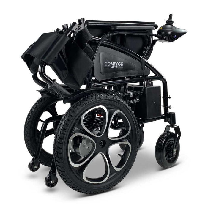 ComfyGo 6011 Lightweight Electric Folding Wheelchair | Dual Motors | 13-Mile Range | 265 lb Capacity