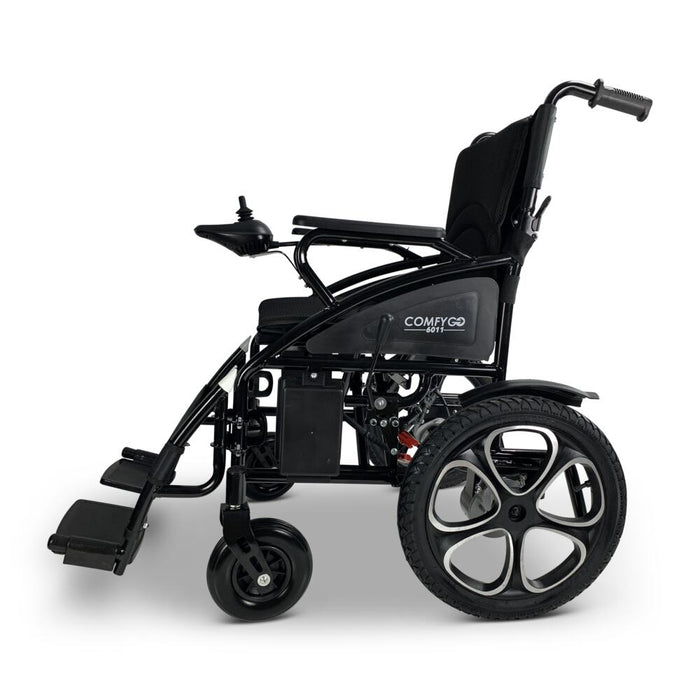 ComfyGo 6011 Lightweight Electric Folding Wheelchair | Dual Motors | 13-Mile Range | 265 lb Capacity