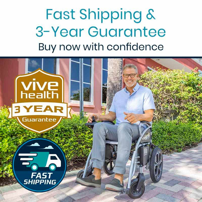 Vive Health Foldable Compact Long-Range Power Wheelchair