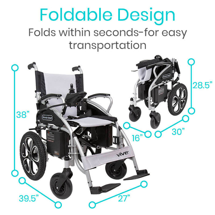 Vive Health Foldable Compact Long-Range Power Wheelchair