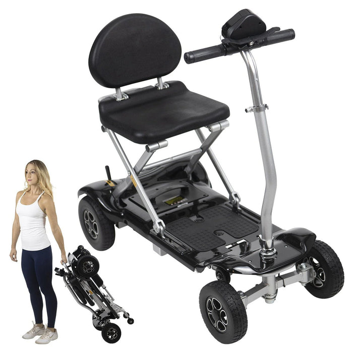 Vive Health Auto Folding Lightweight 4 Wheel Mobility Scooter | 220 lbs Capacity | 11.3 Mile Range | 3.7 MPH Speed