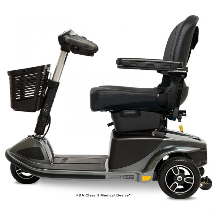 Pride Revo 2.0 3-Wheel Mobility Scooter w/ CTS Suspension | 400lb Capacity | 17.4 Mile Range