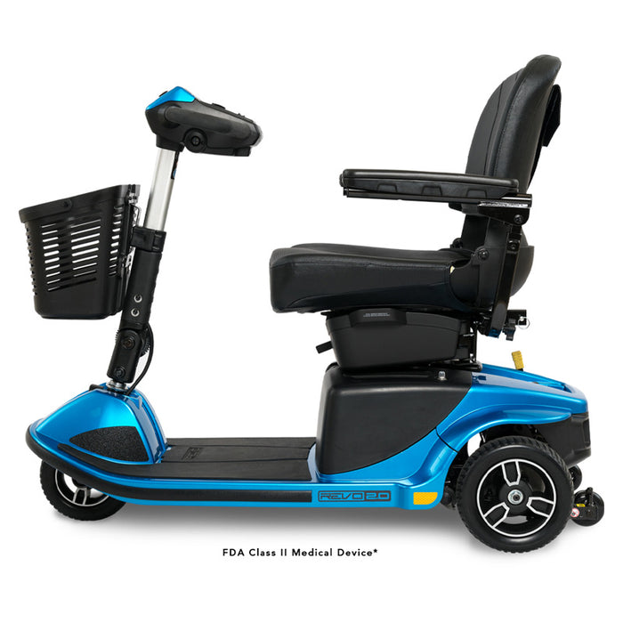 Pride Revo 2.0 3-Wheel Mobility Scooter w/ CTS Suspension | 400lb Capacity | 17.4 Mile Range