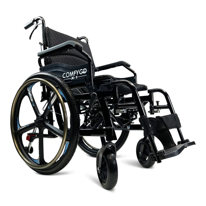 ComfyGO X1 Lightweight Manual Wheelchair with Quick-Detach Wheels