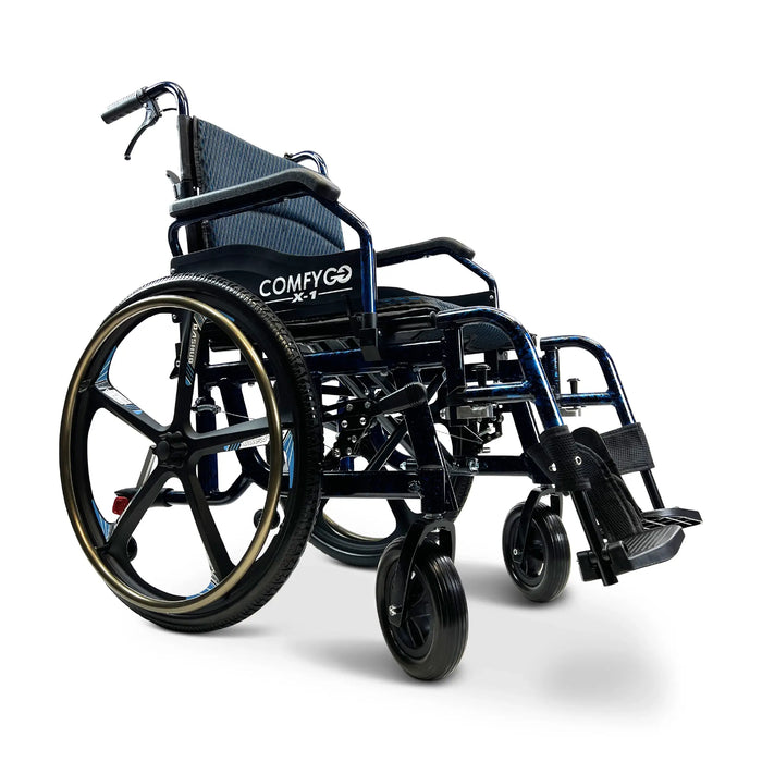 ComfyGO X1 Lightweight Manual Wheelchair with Quick-Detach Wheels