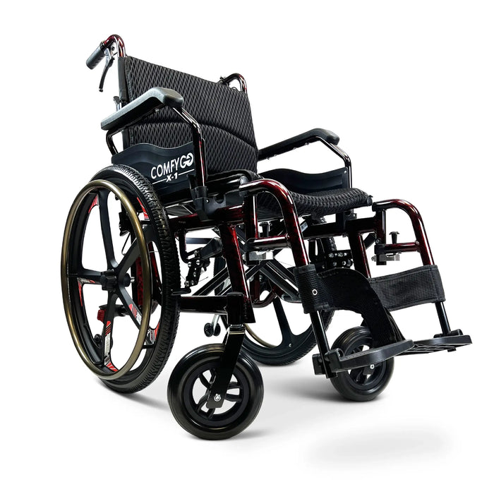 ComfyGO X1 Lightweight Manual Wheelchair with Quick-Detach Wheels