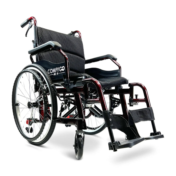 ComfyGO X1 Lightweight Manual Wheelchair with Quick-Detach Wheels