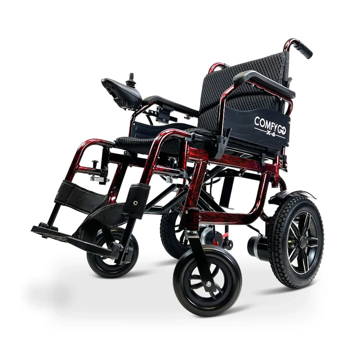 ComfyGO X6 Lightweight Foldable Electric Wheelchair | Airline Approved | 310lb Capacity | 13 Mile Range | 4 MPH Speed