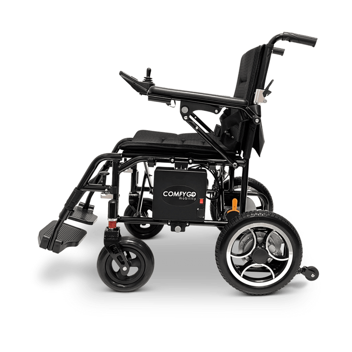 ComfyGO X7 Remote Control Foldable Electric Wheelchair | 265 lb Capacity | 10 Mile Range | 19” Wide Seat