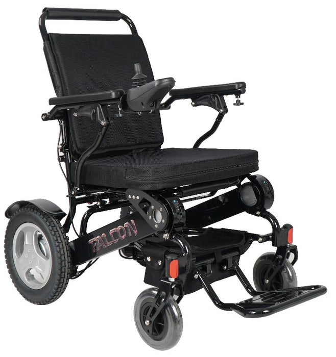 Falcon HD Foldable Electric Wheelchair w/ Reclining Backrest | 400 lb Capacity | 22 Mile Range | 19" Wide Seat