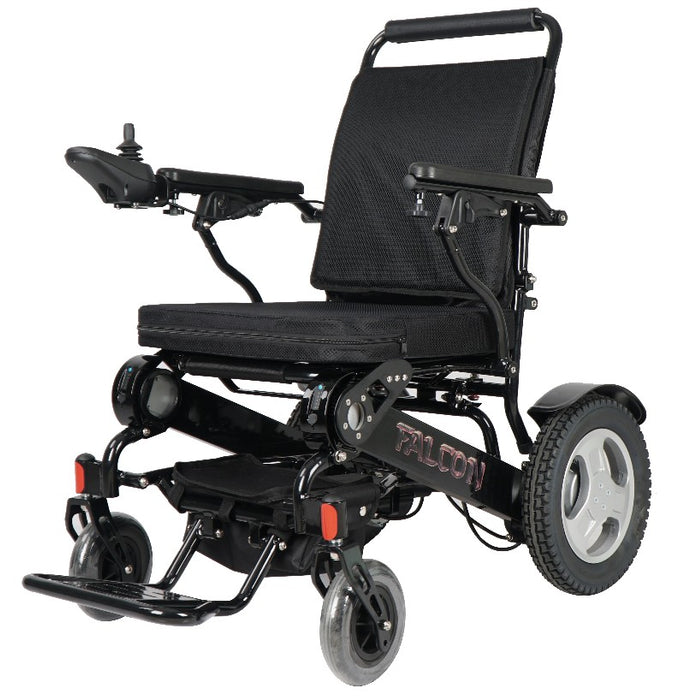 Falcon HD Foldable Electric Wheelchair w/ Reclining Backrest | 400 lb Capacity | 22 Mile Range | 19" Wide Seat