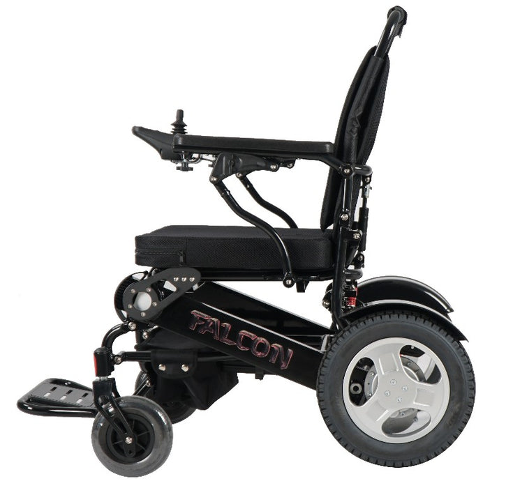 Falcon HD Foldable Electric Wheelchair w/ Reclining Backrest | 400 lb Capacity | 22 Mile Range | 19" Wide Seat