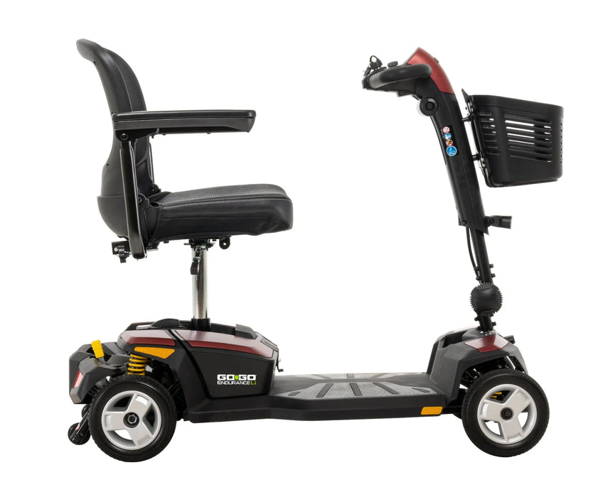 Pride Go Go Endurance Li 4-Wheel Travel Mobility Scooter | 325lb Capacity | 14.4 Mile Range